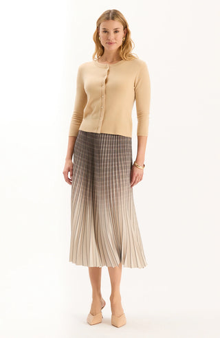 Cara Pleat Skirt - Hombred Plaid