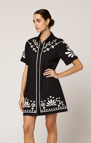 Riya Mini Dress - Black/Ivory