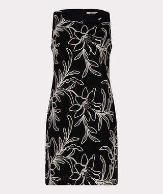Dress Flower Embroidery - Black