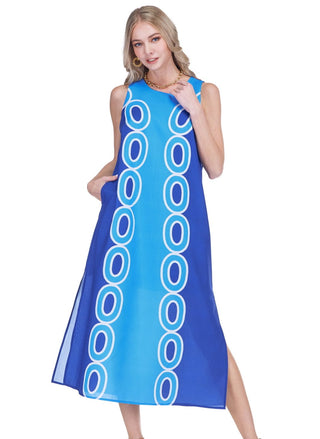 Column Dress 50" - Navy