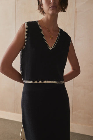 The Bronwynne Knit Vest - Noir