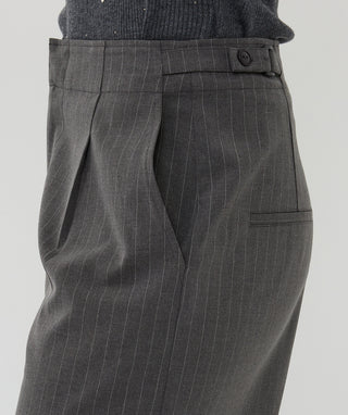 Trouser Wide Pinstripe - Grey Melange