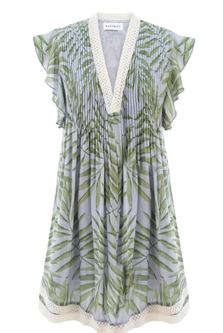 Eden Palm Dress - Blue/Green