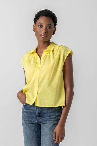 Short Sleeve Button Down - Lemon
