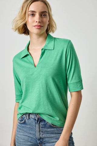 Elbow Sleeve Collared Tee - Julep