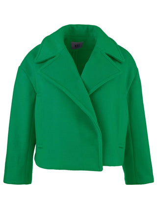 Harper Notch Collar Jacket with Blanket Stitch & Welt Pocket - Green