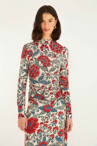 Francesca Sand Jersey Blouse