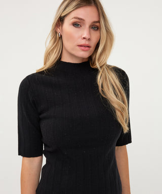 Short Sleeve Sweater - Black