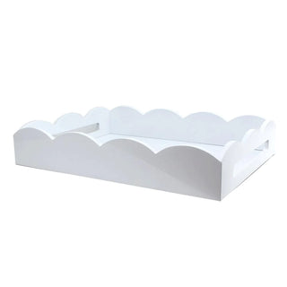 17x13 Scalloped Tray - White