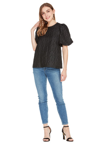Puff Sleeve Top - Black