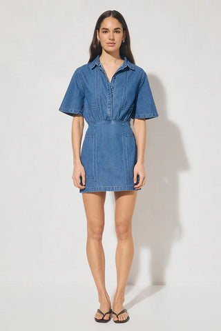 indigo mini dress Z Supply Mattie Jersey Denim Mini Dress XS
