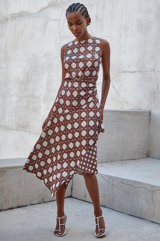 Alodia Dress - Choco Rattan Tile