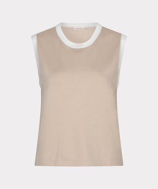 Sleeveless Top Rib Knit - Sand