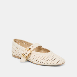 Mikel - Creme Perforated Suede