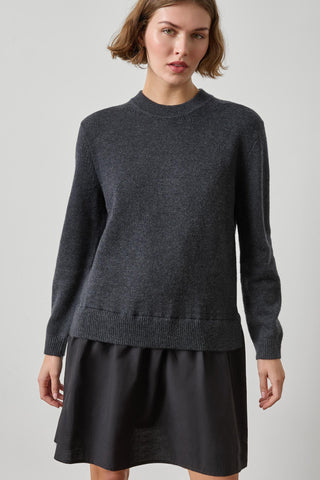 Short Combo Sweater Dress - Charcoal
