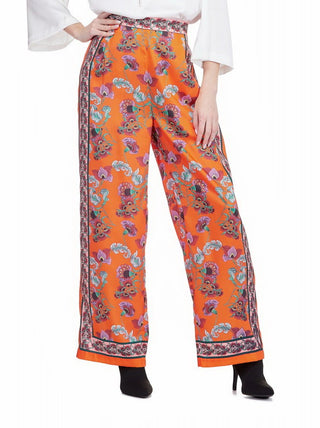 Wide Leg Pleated Pant - Spice Stem