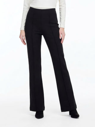 Front Seaming Ponte Knit Pant - Black