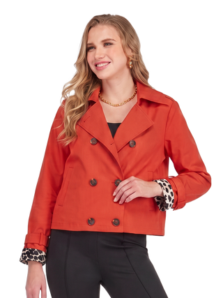 Short Trench Jacket - Flame