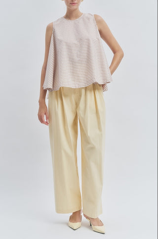 Alfie Top - Beige Gingham