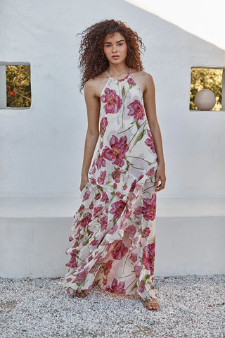 Novah Dress - Fushsia Blooms