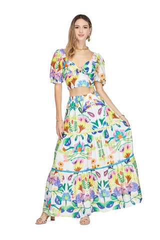 Trim Tiered Skirt - island Art