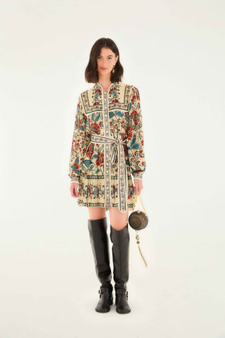 Francesca Sand Long Sleeve Mini Dress