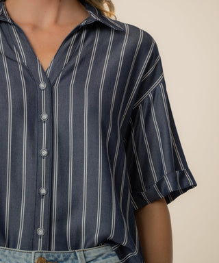 Brenda Boxy Button Front Shirt