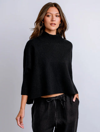 Aja Sweater Top - Black