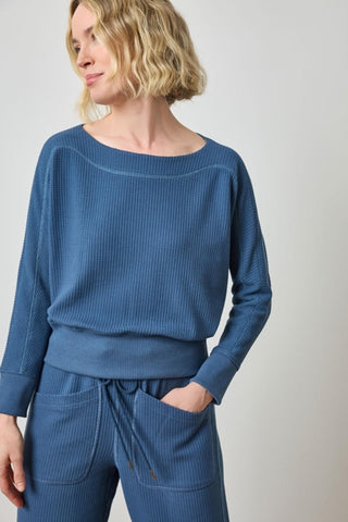 Rib Trim Seamed Top - Ink