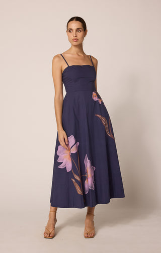 Riley Ankle Dress - Moresco Navy Print