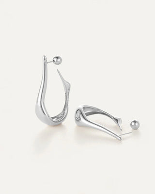 Colette Hoops High Polish Silver