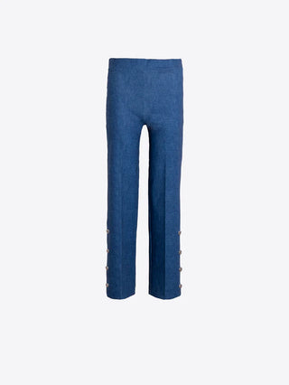 Sailor Pants with Metal Buttons - Navy