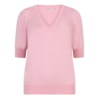 Sweater Short Sleeve V Neck - Rose