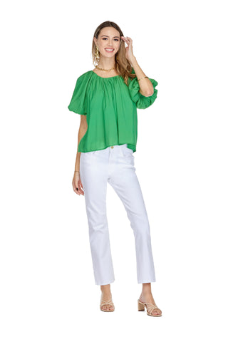 Puff Sleeve Swing Top - Green