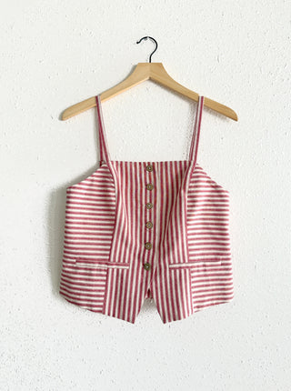 Audrey Vest Top -Berry