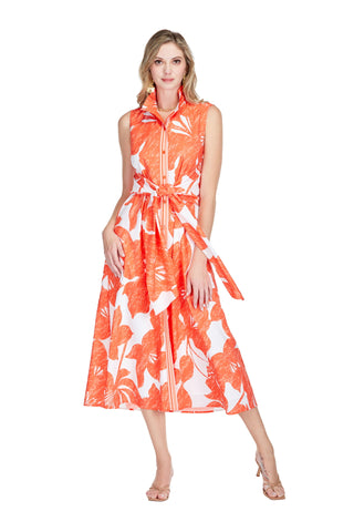 Back Wrap Maxi Dress - Orange Blooms