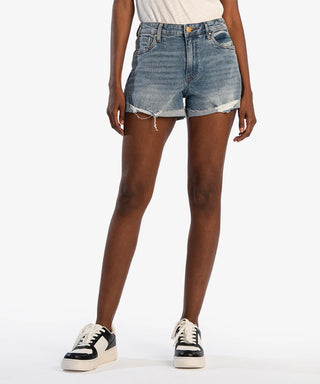 Jane High Rise Short with Roll Up Fray Hem - Still
