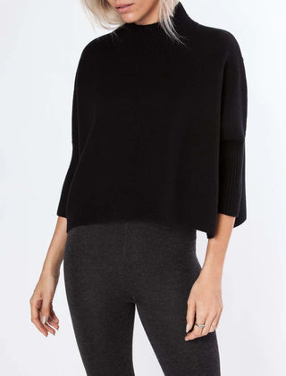 Aja Sweater Top - Black