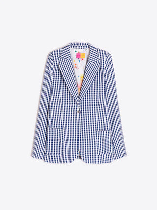 Hillary Gingham Blazer - Blue/White