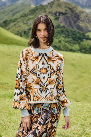 Winter Tapestry Sweater - Winter Tapestry Blue