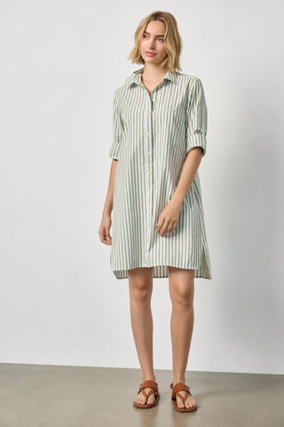 Striped Shirt Dress - Pool Stripe