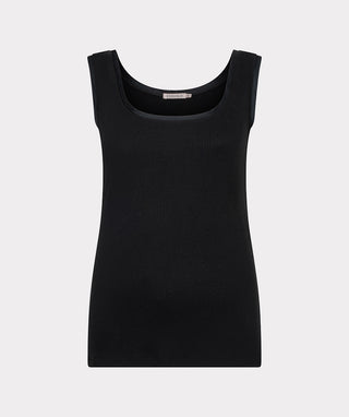 Rib Knit Tank - Black