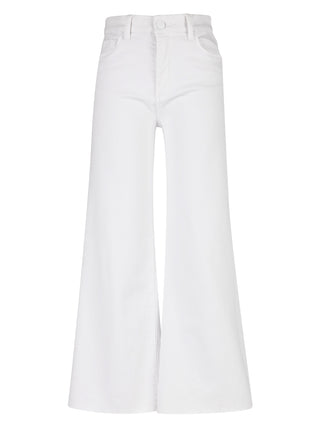 Meg High Rise Fab AB Wide Leg Raw Hem - Optic White