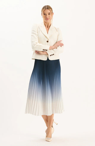 Cara Pleat Skirt - Hombred Blue