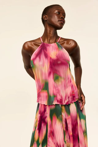 Myra Top - Blurred Hibiscus