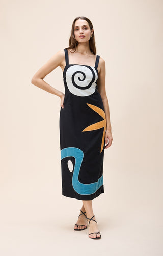 Brie Midi Dress - Black