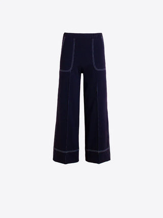 Wide Leg Trousers - Navy