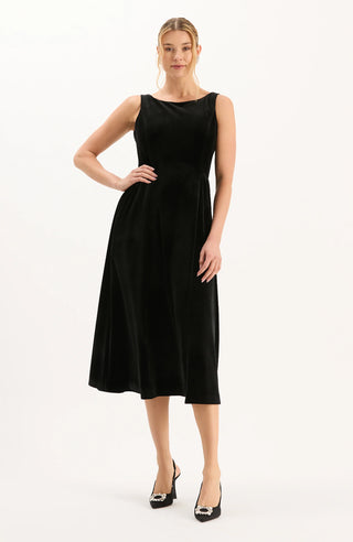 Audrey Velvet Midi - Black