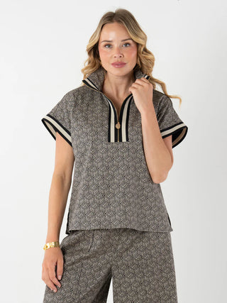 Poppy Pullover - Black Tonal Monogram