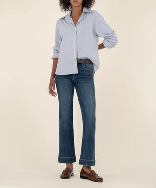 Kelsey High Rise Fab AB Ankle Flare with Wide Hem - Vibrant